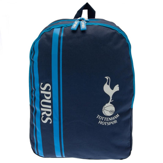 Navy blue backpack with Tottenham Hotspur logo and text on a white background