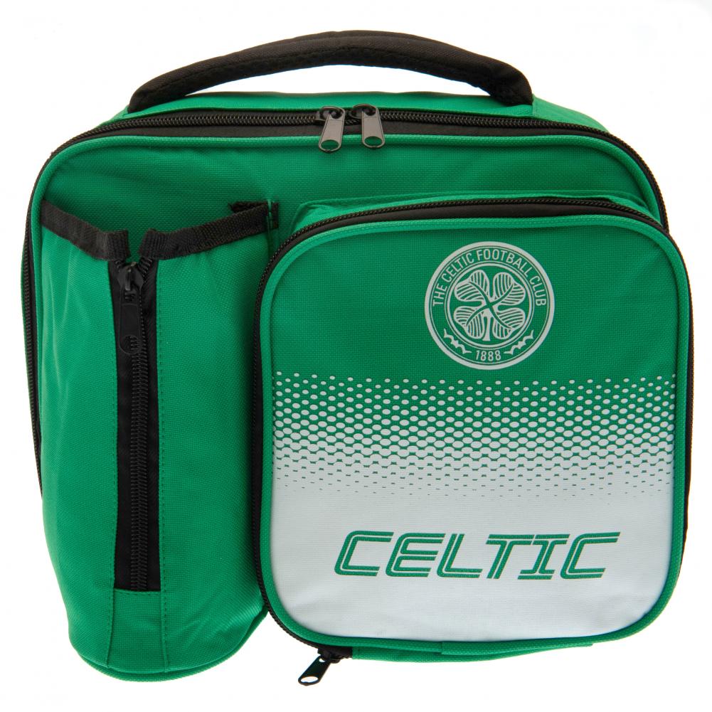 Green and white backpack with Celtic logo on a white background