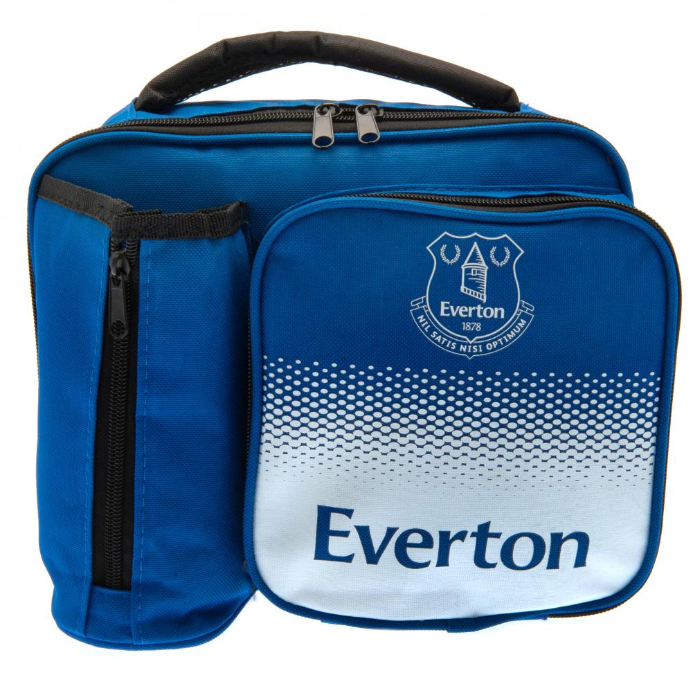 Blue and white bag with Everton logo on a white background