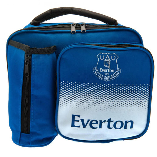 Blue and white bag with Everton logo on a white background