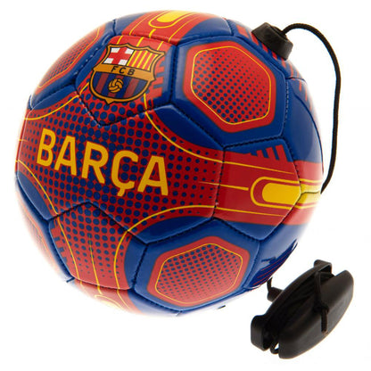 Claret and blue training ball with 'Barca' branding