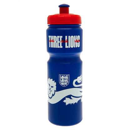 England water bottle with red cap and 'Three Lions' wording