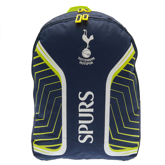 Navy backpack with yellow accents and Tottenham Hotspur logo on a white background