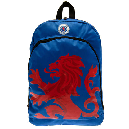 Blue Rangers backpack with a red dragon design on a white background