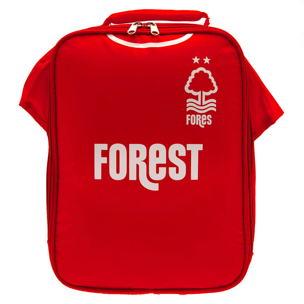 Red backpack designed like a red shirt with 'FOREST' and a logo on a white background