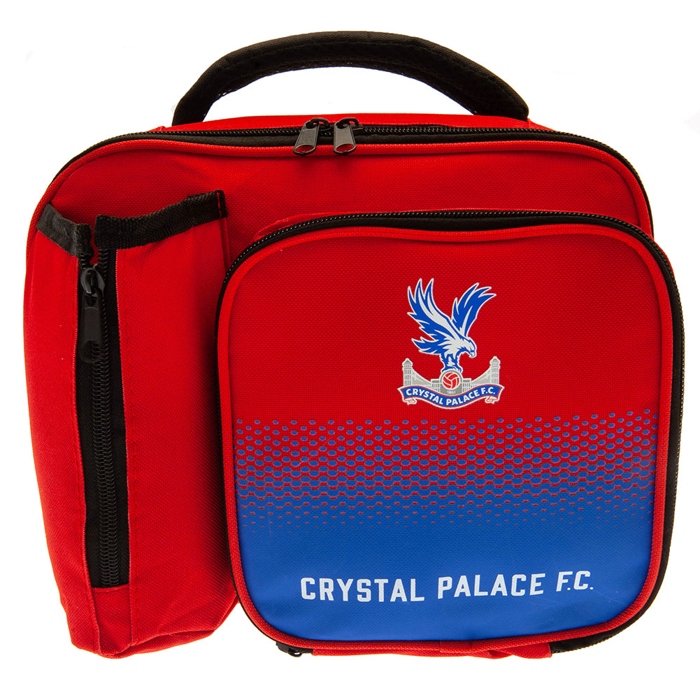 Red and blue insulated lunch bag with Crystal Palace F.C. logo on a white background