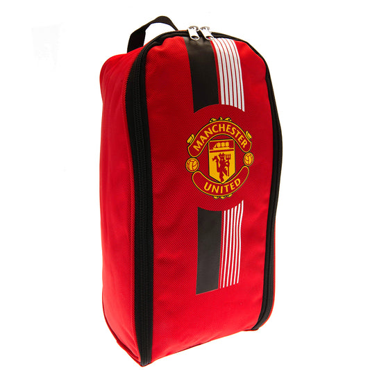 Red shoe bag with Manchester United logo on a white background