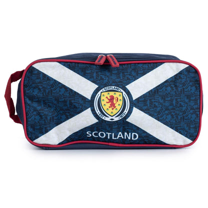 Shoe bag with Scottish flag design on a white background