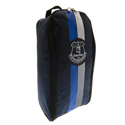 Black and blue shoe bag with an Everton logo on a white background