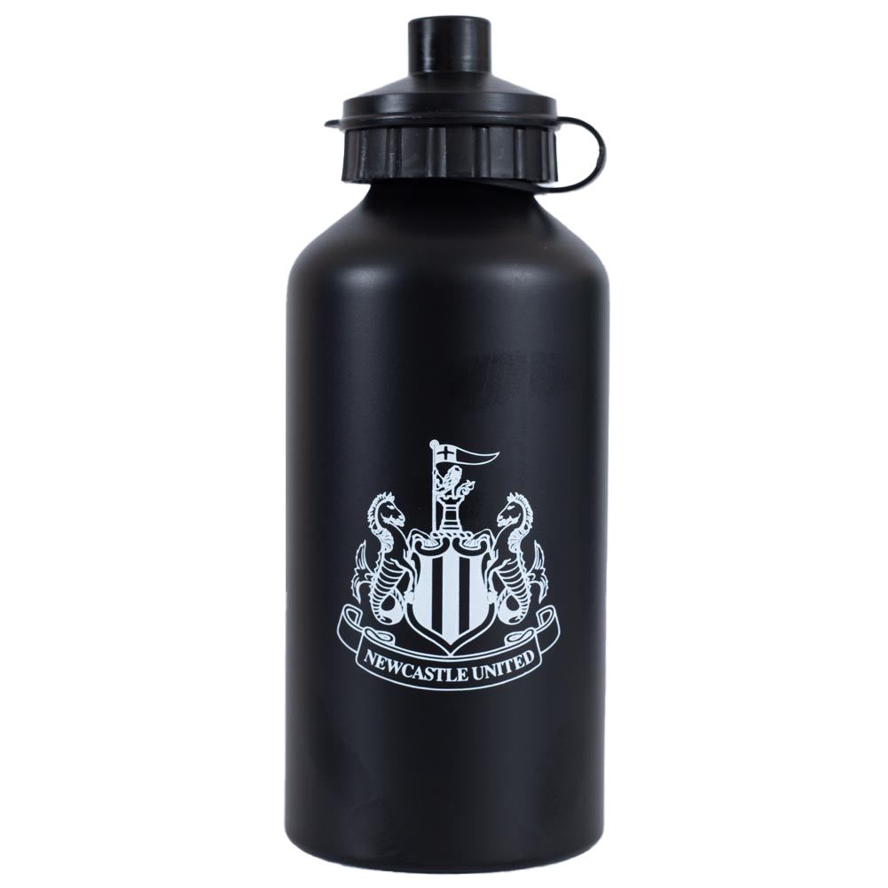 Black water bottle with Newcastle United logo