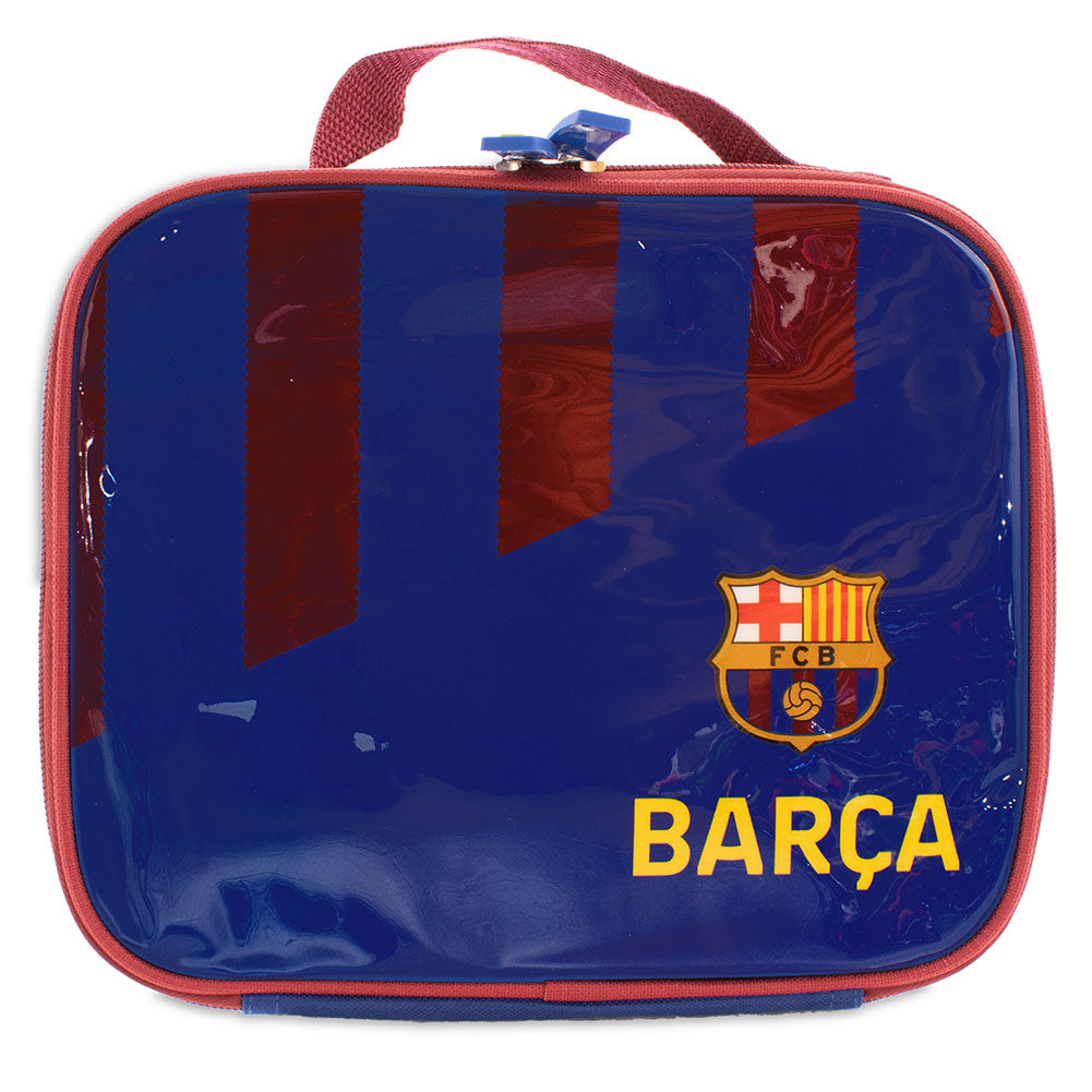 Lunch bag with FC Barcelona logo and colors on a white background