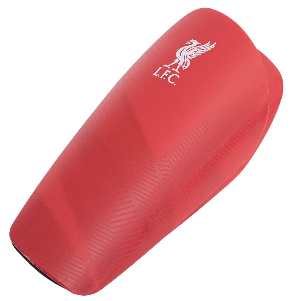 Red Liverpool FC shinpads featuring the club crest