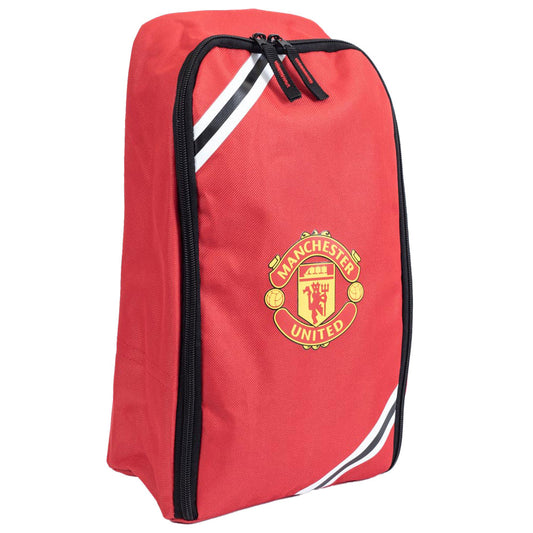 Red shoe bag with Manchester United logo on a white background