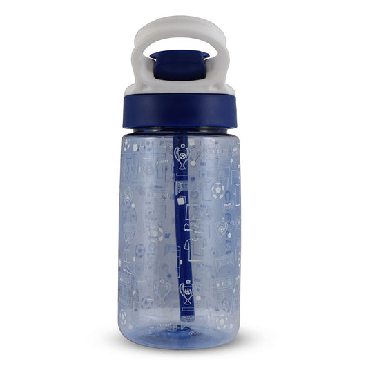 Chelsea FC water bottle with blue cap and label on a white background